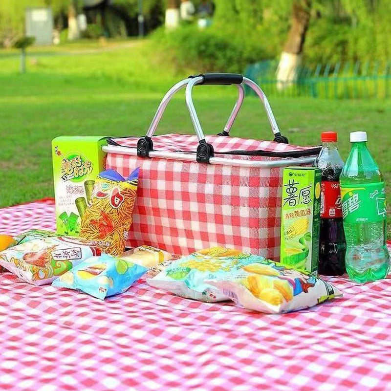 折りたたみ断熱ピクニックバスケット|軽量&大容量!アウトドアや買い物に便利なバッグ