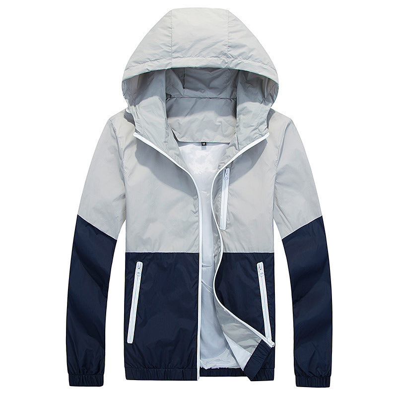 Men's jacket, spring/autumn, lightweight, hooded, couple fashion, trench coat