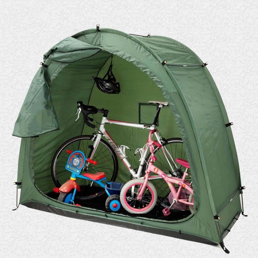 Folding canopy for parked mountain bikes