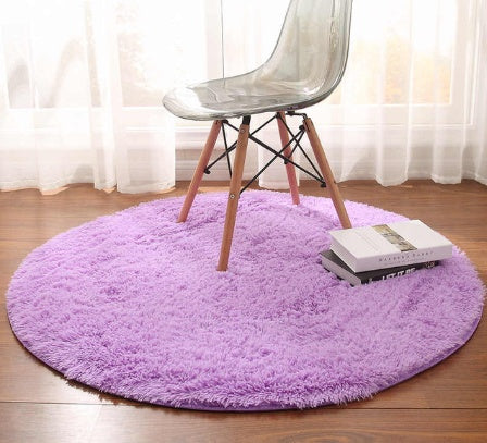 Fluffy round rug carpet for living room decoration, faux fur rug for kids room, long plush rug for bedroom, shaggy area rug for modern mat