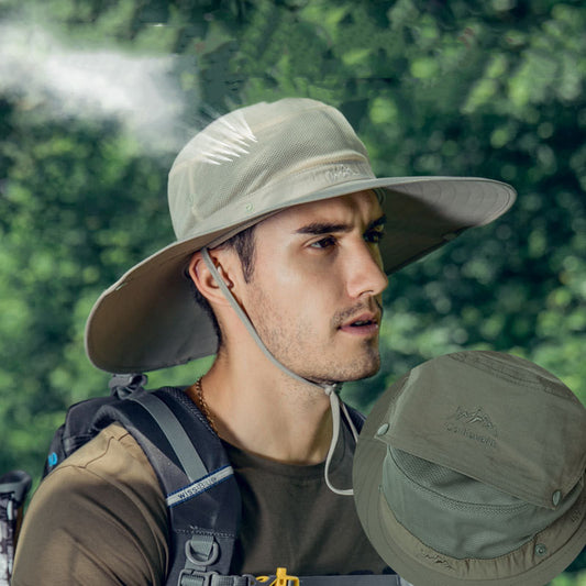 メンズ釣り用ワイドブリムハット|広いつばで日差しをブロック!快適に釣りを楽しめる夏帽子