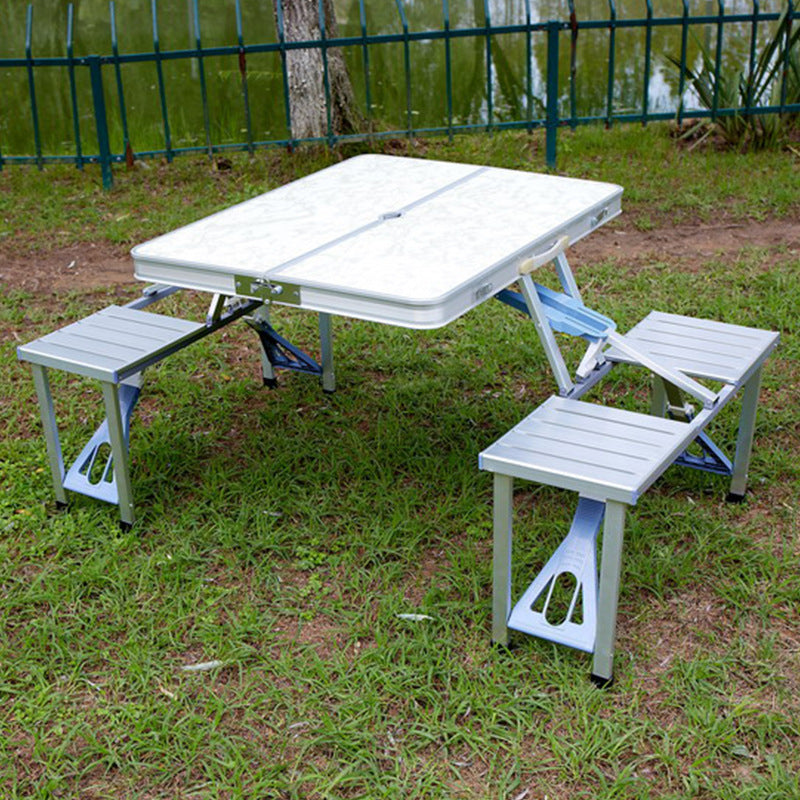 アルミ合金一体型折りたたみテーブル|軽量×頑丈!設置も収納もワンタッチで完了