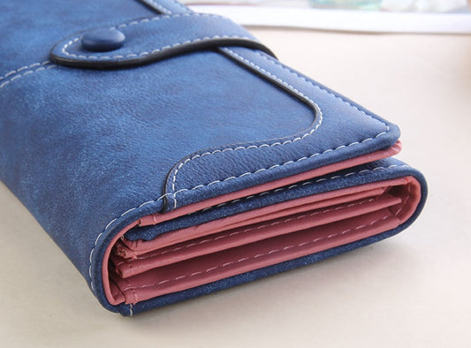 レディースレトロステッチ長財布|マットな質感とクラシックデザインで上品に