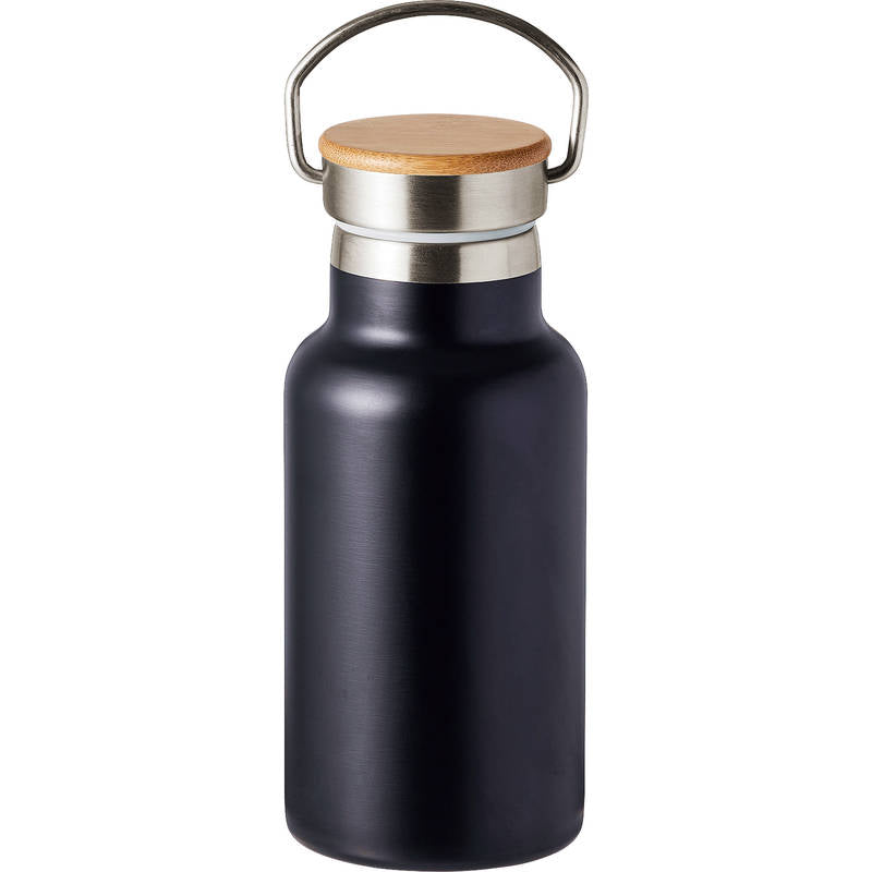 ウッドキャップ・ステンレスボトル 350mL 0062-03 マットブラック 画像1