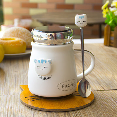 蓋&スプーン付きセラミックカップ|かわいいデザインで贅沢なおうちカフェ時間を