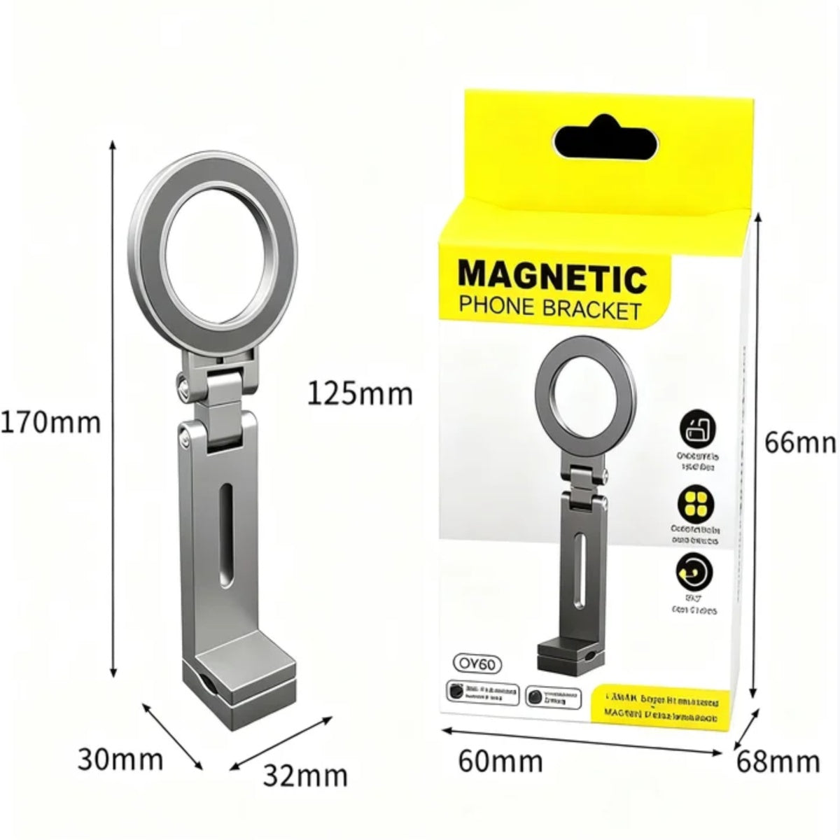 旅行用マグネット式スマホスタンド|360度回転できる折りたたみ式Magsafe対応ホルダー