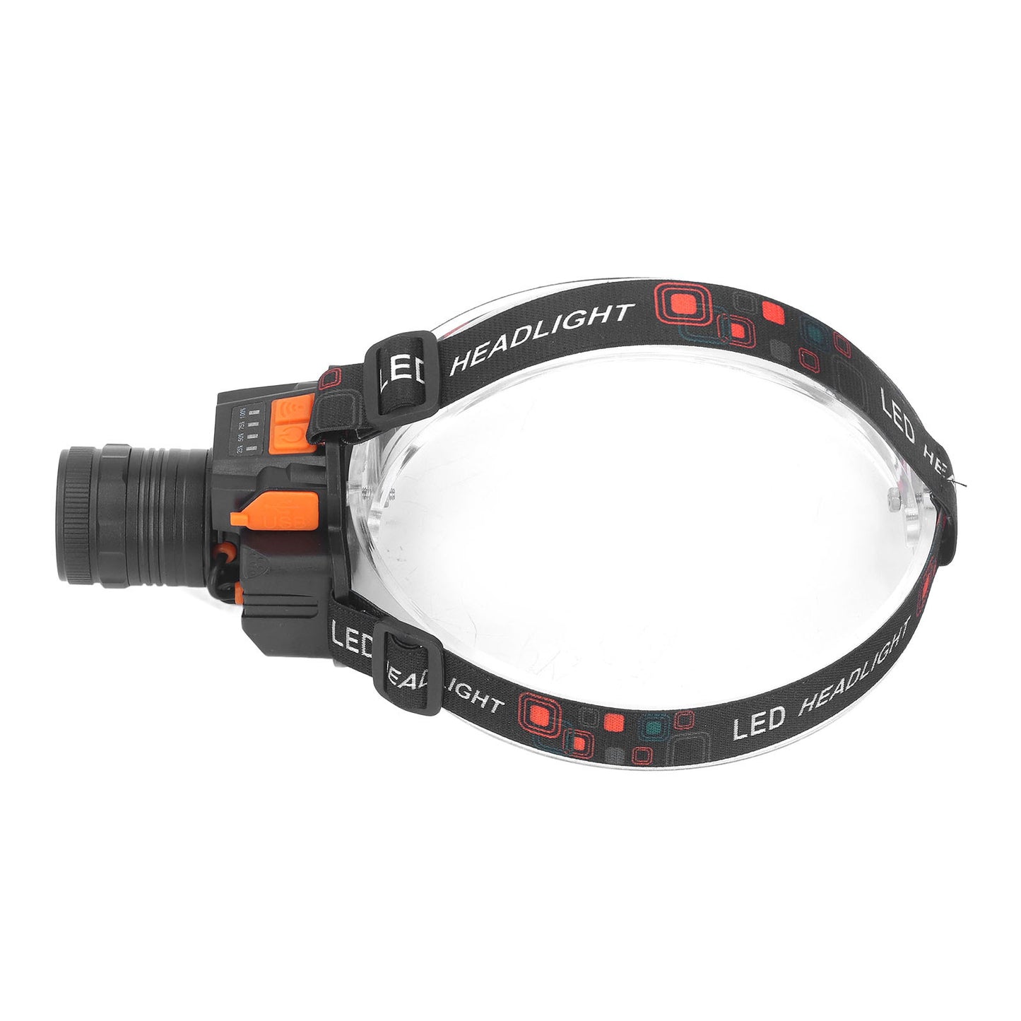 Headlamp USB Rechargeable 3 Light Modes LED Lens 1500lm Headlight for Emergency Camping Fishing