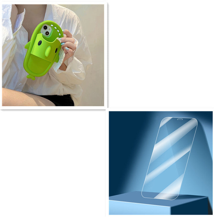 面白いサメスリッパ電話ケース iPhone 11 12 13 14 Pro Max 用