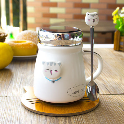 蓋&スプーン付きセラミックカップ|かわいいデザインで贅沢なおうちカフェ時間を