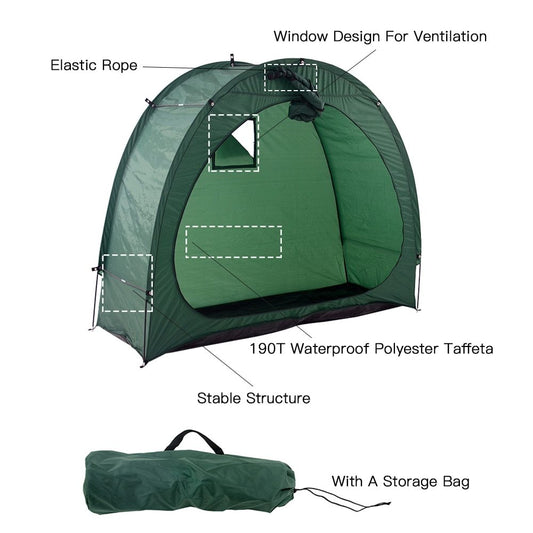 駐車中のマウンテンバイクの折りたたみ式キャノピー