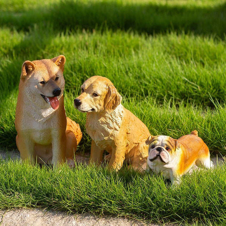 芝犬ガーデンオーナメント|中庭を彩る癒しのアクセント