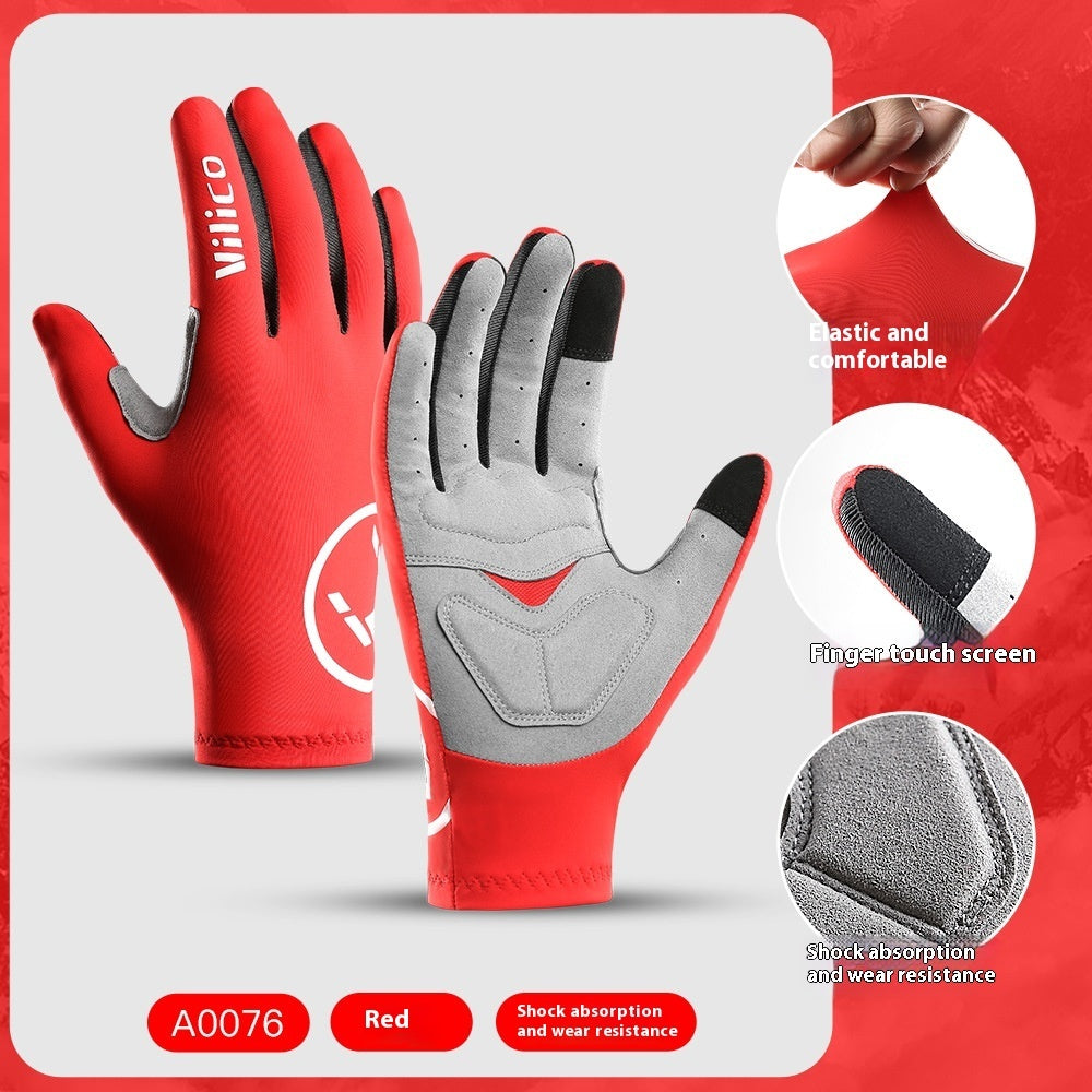 Spring and Summer Outdoor Mountain Bike Riding Gloves Thin Shock Absorption
