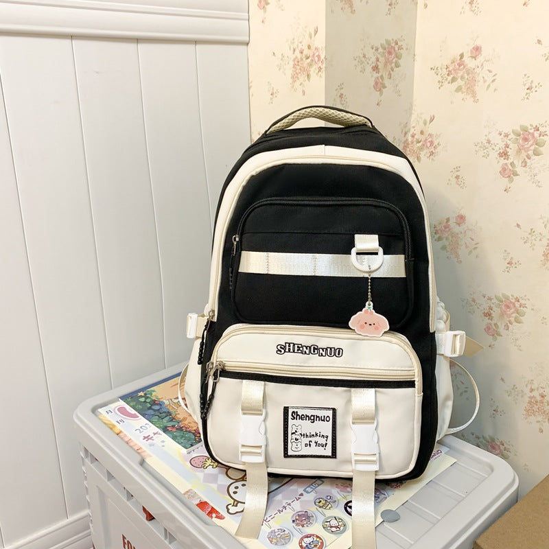 多機能コントラストカラー大容量バックパック