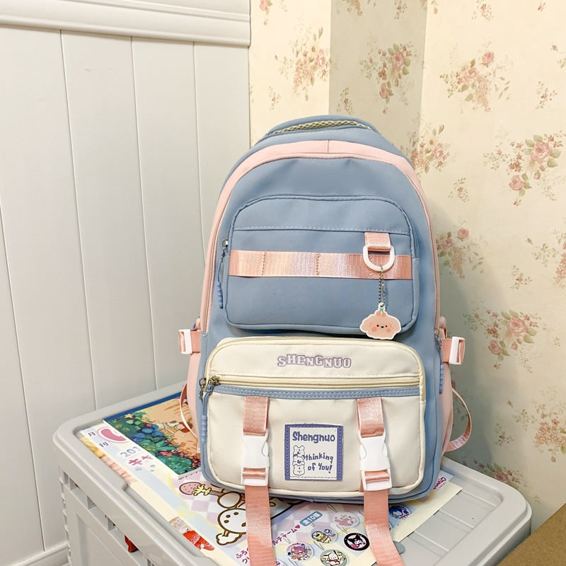 多機能コントラストカラー大容量バックパック