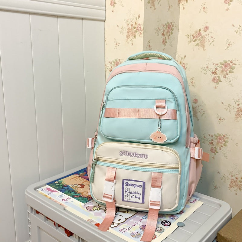 多機能コントラストカラー大容量バックパック