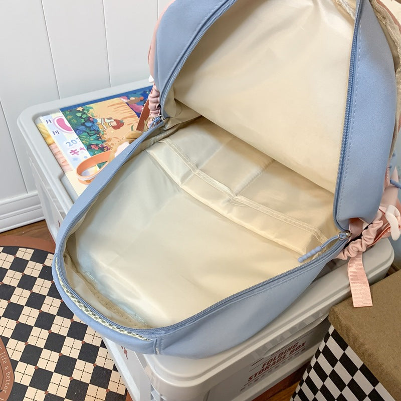 多機能コントラストカラー大容量バックパック