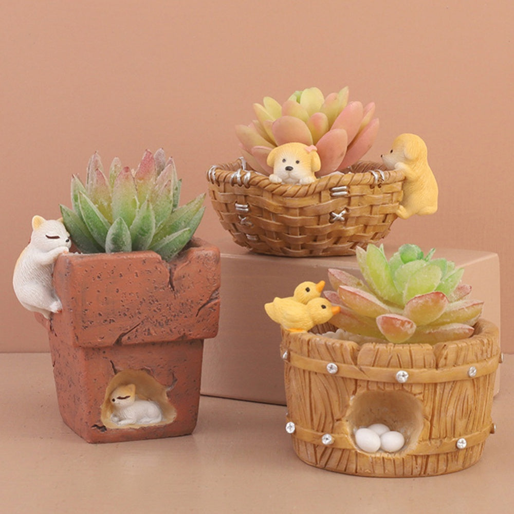 多肉植物用ガーデンポット|小さな緑をかわいく飾れる鉢植え