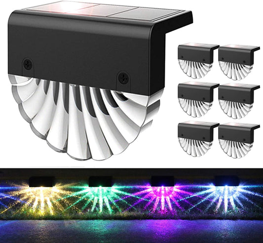 LEDアクリルシェルソーラー階段ライト|RGBカラー&温白色で庭やアプローチを華やかに演出