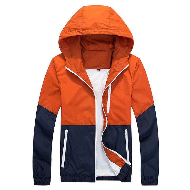 Men's jacket, spring/autumn, lightweight, hooded, couple fashion, trench coat