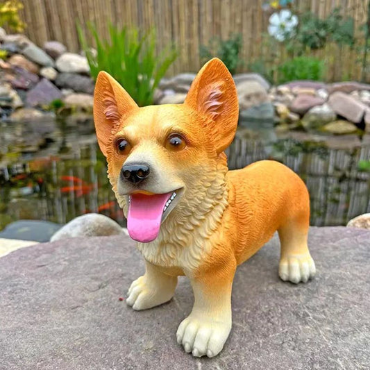 コーギーパピーのガーデンオーナメント|庭を彩る愛らしい存在