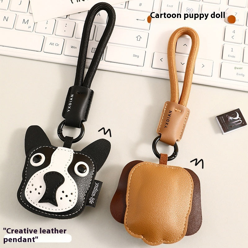 革製子犬キーホルダー|愛らしさ×上質感♪車やバッグに癒しを添えるレザー小物