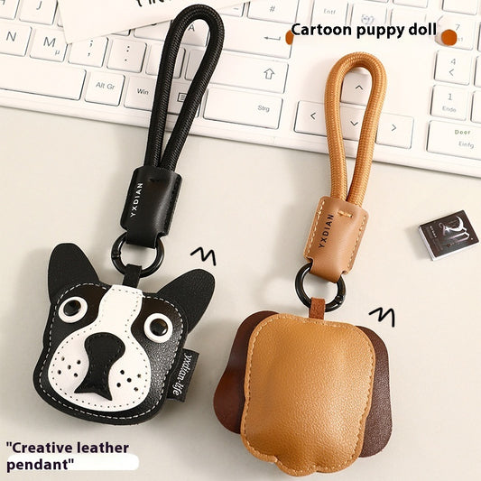 革製子犬キーホルダー|愛らしさ×上質感♪車やバッグに癒しを添えるレザー小物
