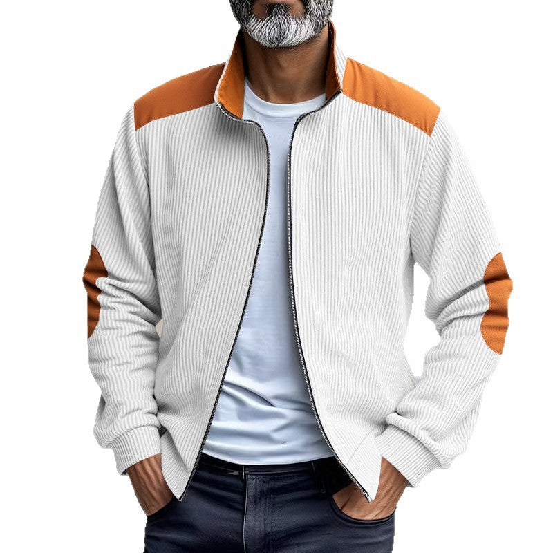 レトロスタンドカラー メンズジップジャケット｜大人カジュアルを上品に演出