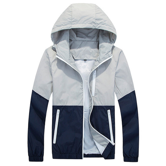 Men's jacket, spring/autumn, lightweight, hooded, couple fashion, trench coat