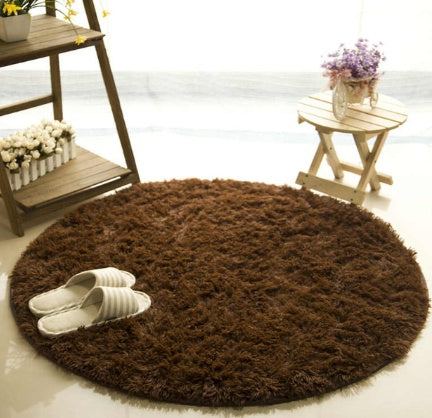 Fluffy round rug carpet for living room decoration, faux fur rug for kids room, long plush rug for bedroom, shaggy area rug for modern mat