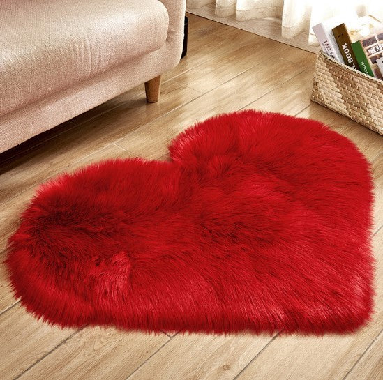 Fluffy heart shaped carpet, non-slip mat, floor mat, blanket, sofa cushion, foot mat, carpet for living room home decor