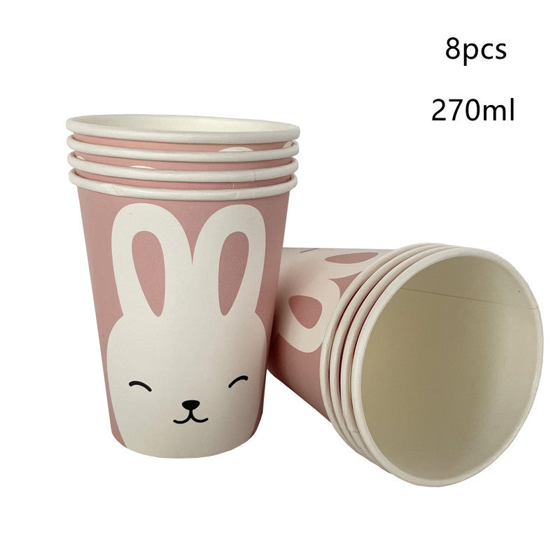 ウサギ ペーパープレート エッグ バニー ペーパーカップ プレート ハッピー パーティー用品