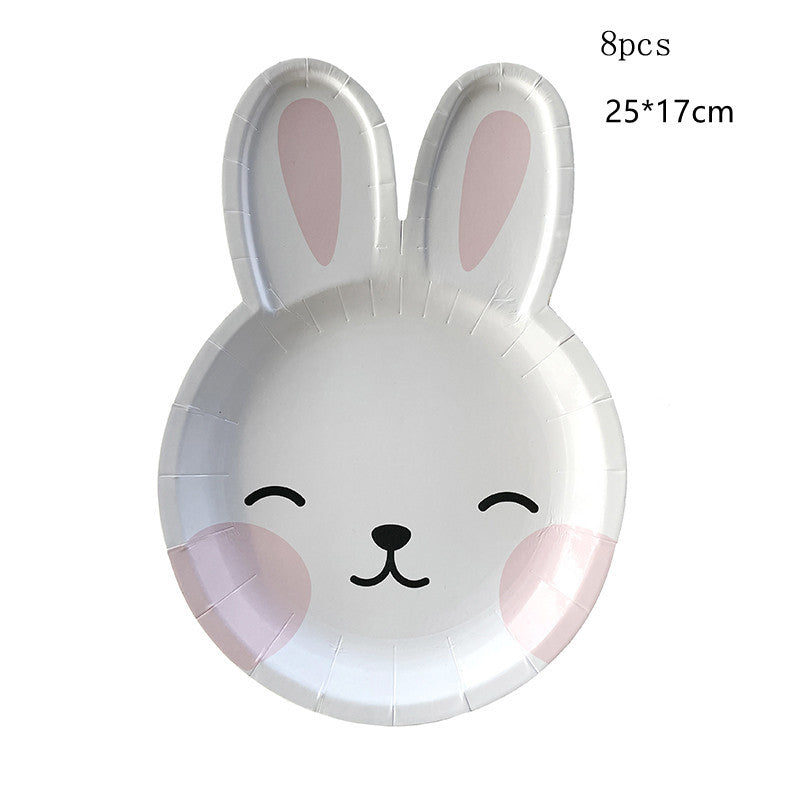 ウサギ ペーパープレート エッグ バニー ペーパーカップ プレート ハッピー パーティー用品