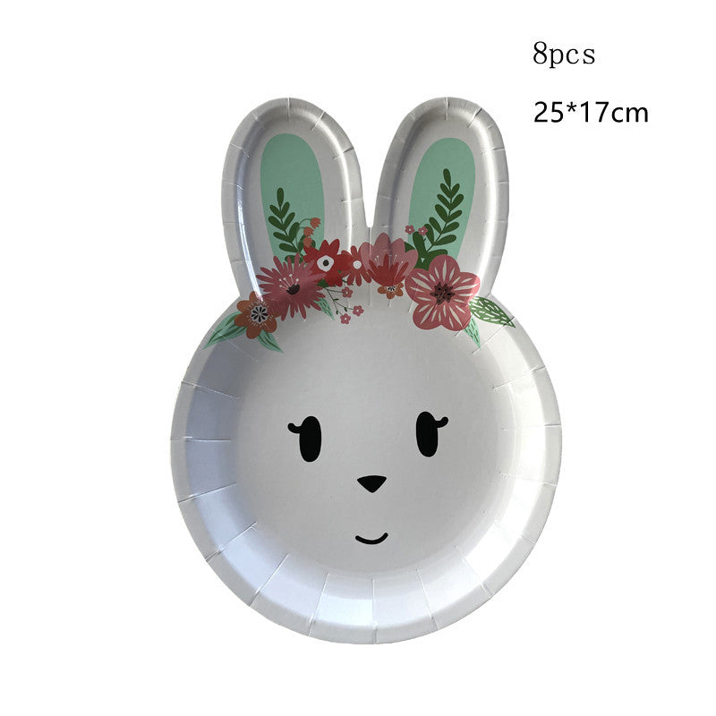 ウサギ ペーパープレート エッグ バニー ペーパーカップ プレート ハッピー パーティー用品