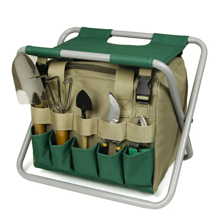 3-in-1 Folding Garden Seat with Bag for Tools Situl InnovaGoods