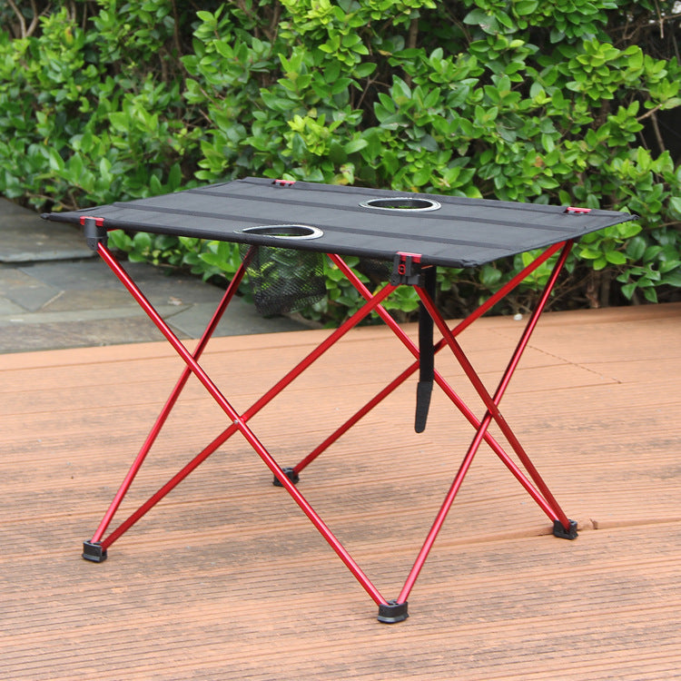 Ultra-lightweight aluminum portable folding table for outdoor use