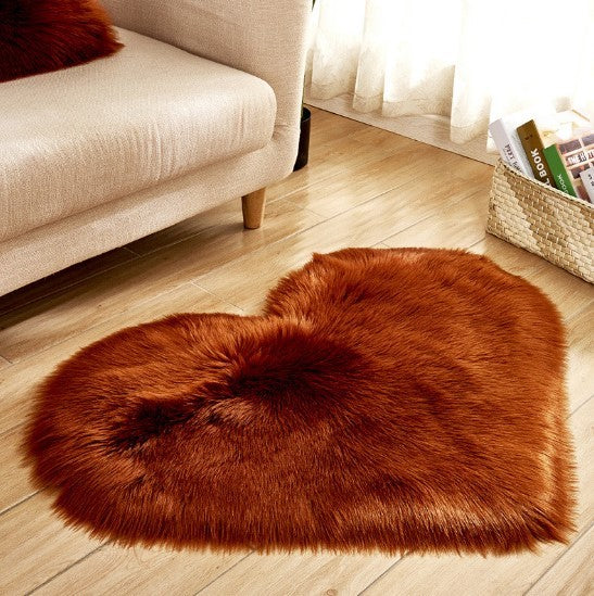 Fluffy heart shaped carpet, non-slip mat, floor mat, blanket, sofa cushion, foot mat, carpet for living room home decor