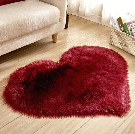 Fluffy heart shaped carpet, non-slip mat, floor mat, blanket, sofa cushion, foot mat, carpet for living room home decor