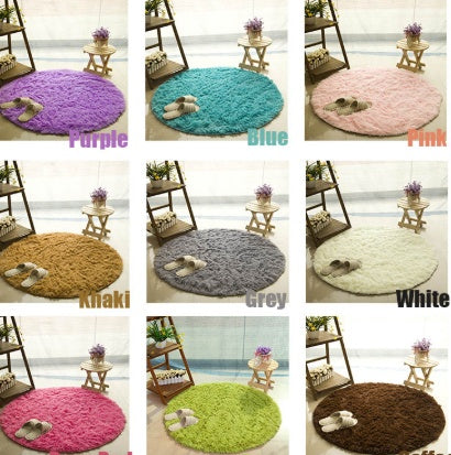 Fluffy round rug carpet for living room decoration, faux fur rug for kids room, long plush rug for bedroom, shaggy area rug for modern mat