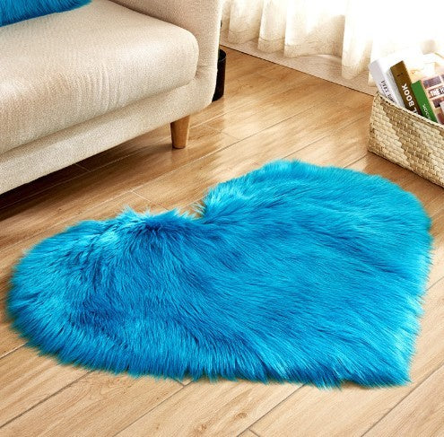 Fluffy heart shaped carpet, non-slip mat, floor mat, blanket, sofa cushion, foot mat, carpet for living room home decor