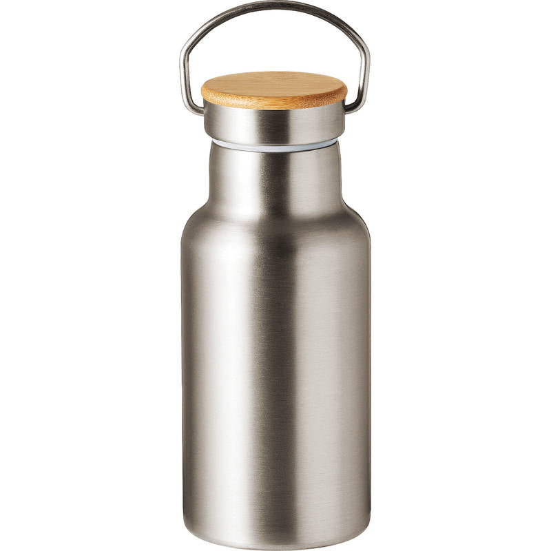 ウッドキャップ・ステンレスボトル 350mL 0062-01 シルバー 画像1