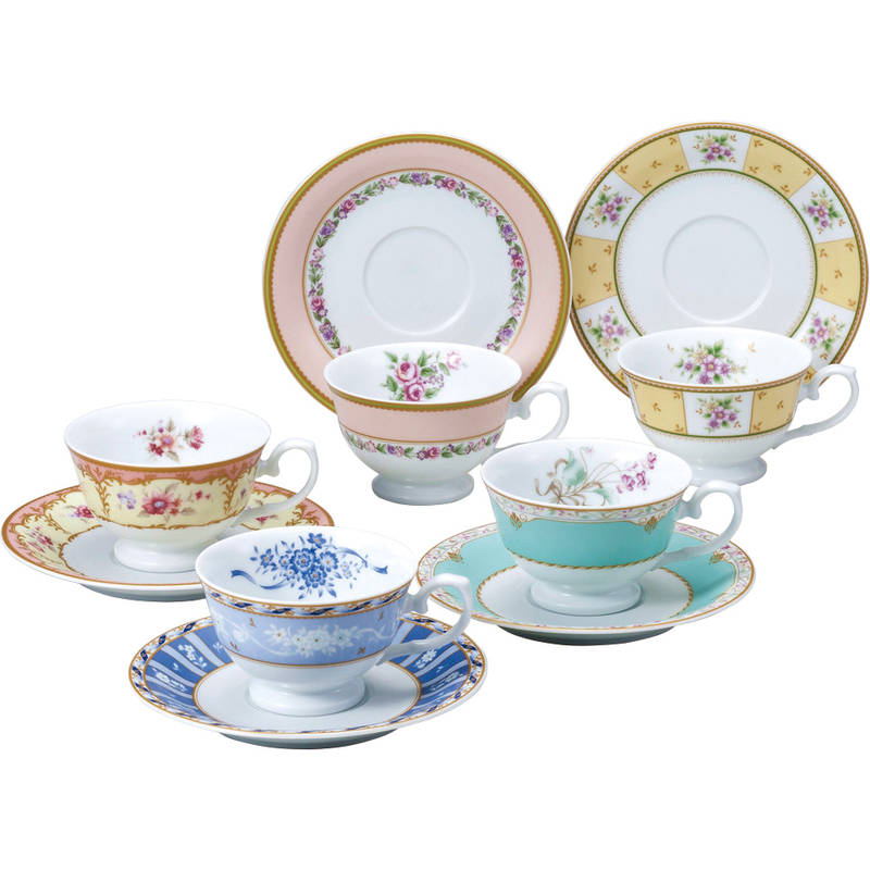 ナルミ フローラルブティック 5客アソート碗皿 41721-33459 画像1