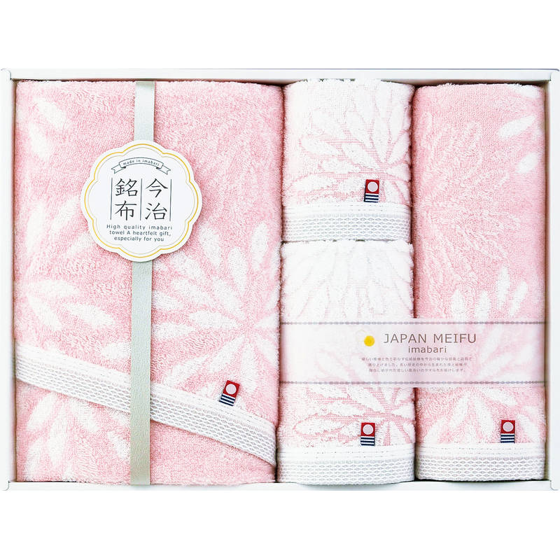 今治銘布 花衣 タオルセット 22743-03050-101 ピンク 画像1