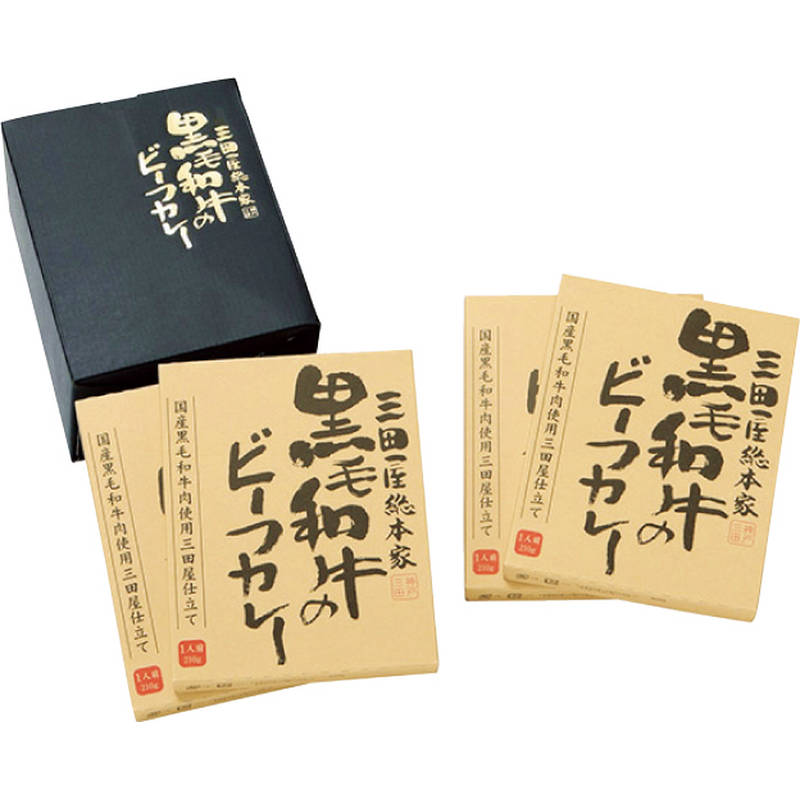 三田屋総本家 黒毛和牛のビーフカレー210g×4食 画像1