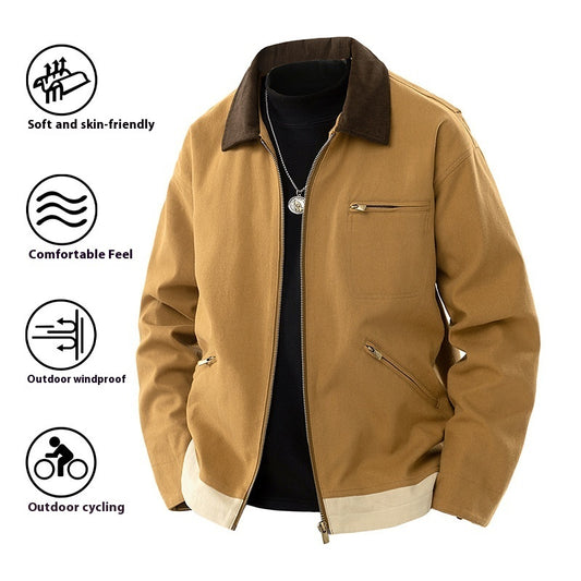 コントラストカラー作業服ジャケット｜春秋に快適＆スタイリッシュ