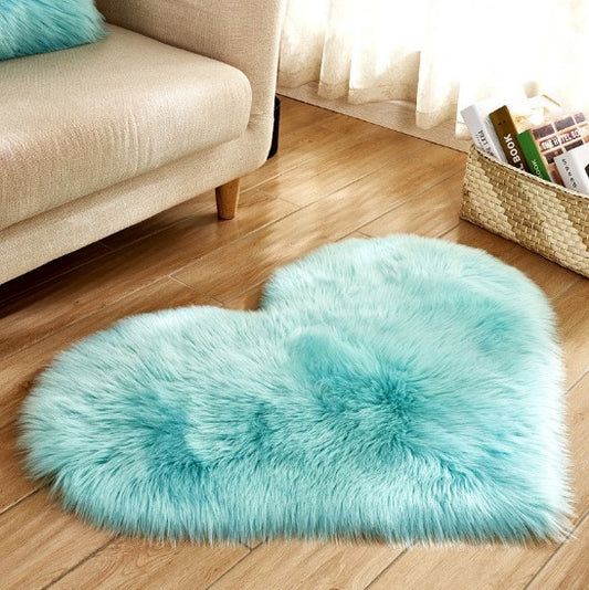 Fluffy heart shaped carpet, non-slip mat, floor mat, blanket, sofa cushion, foot mat, carpet for living room home decor