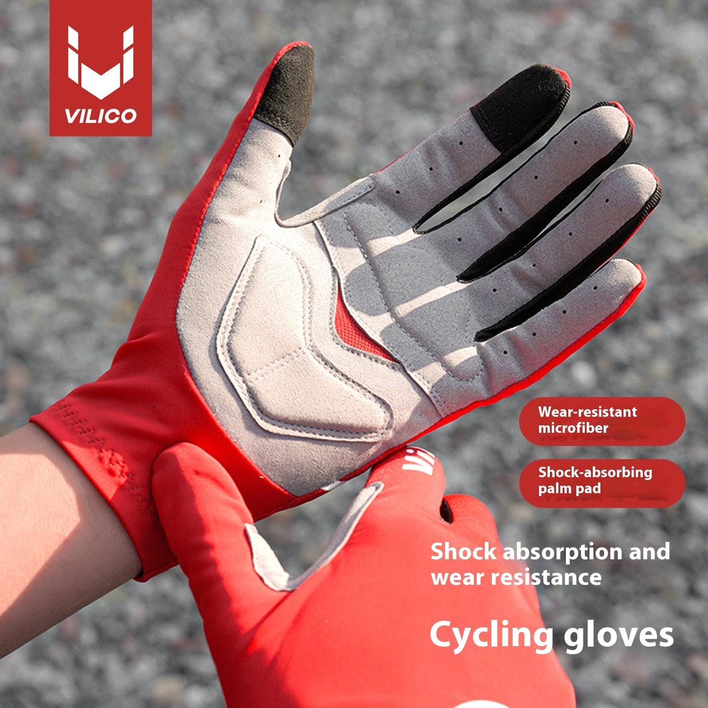Spring and Summer Outdoor Mountain Bike Riding Gloves Thin Shock Absorption