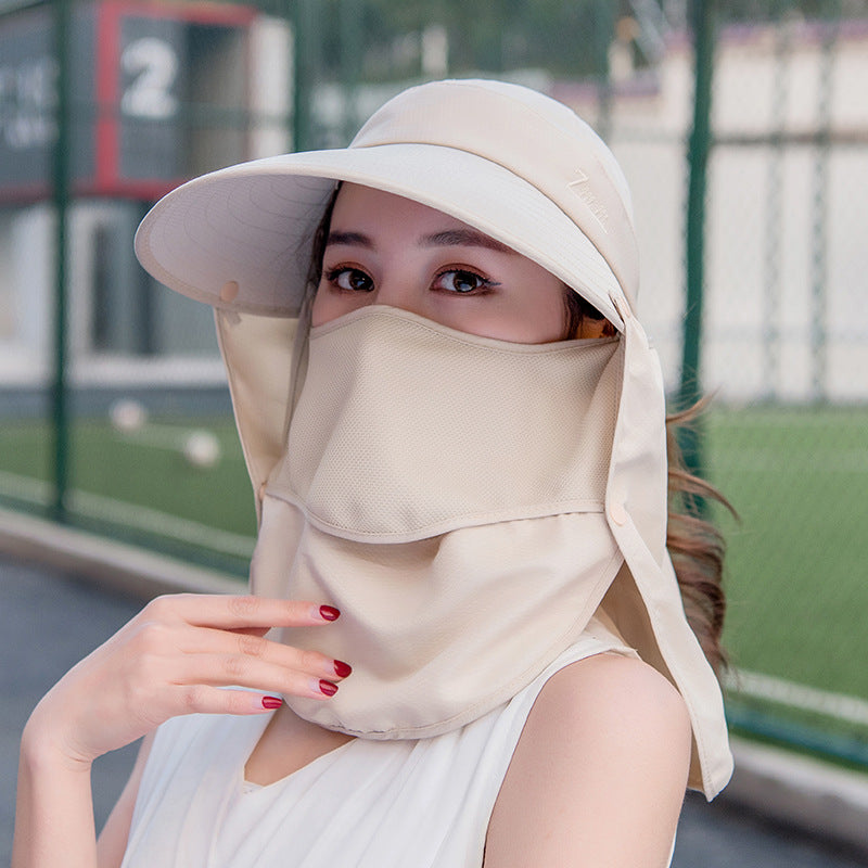 レディースサンバイザーハット｜つば広UVカットで顔と首を守る夏用ハット
