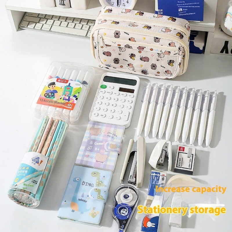 Cute cartoon large capacity stylish children's stationery pencil case