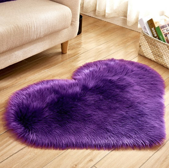 Fluffy heart shaped carpet, non-slip mat, floor mat, blanket, sofa cushion, foot mat, carpet for living room home decor