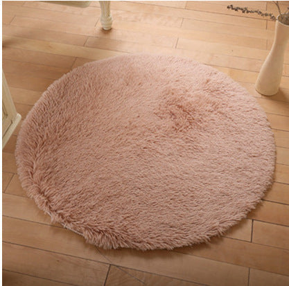 Fluffy round rug carpet for living room decoration, faux fur rug for kids room, long plush rug for bedroom, shaggy area rug for modern mat